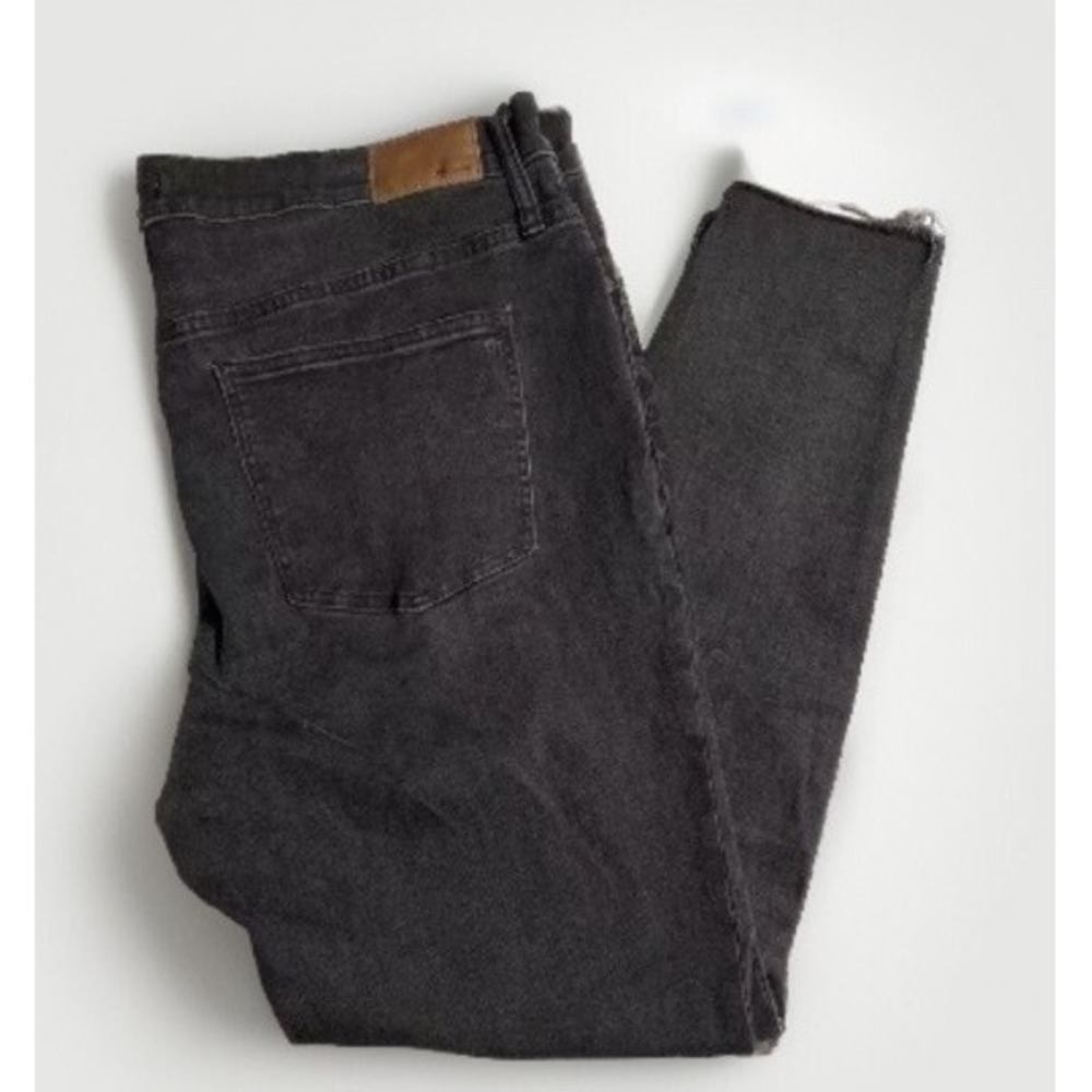 Madewell Women's 9" High Rise Skinny Jeans Sz 35 EUC STrEtCH Black SOFT Distress
